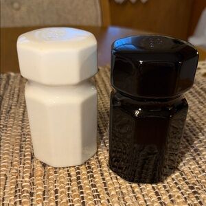 Large Oversized Black and White Hexagonal Salt & Pepper Shakers